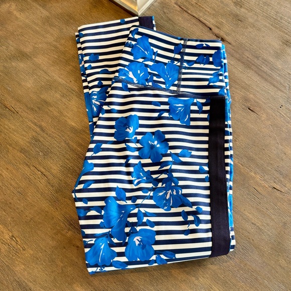 Kate Spade Blue Hibiscus Striped Legging - Picture 4 of 8